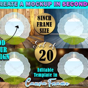 8 Inch Wind Spinner Canva Frame Mockup