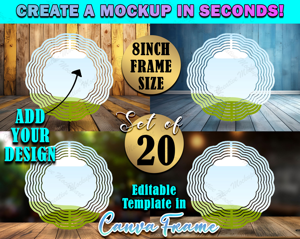 8 Inch Wind Spinner Canva Frame Mockup