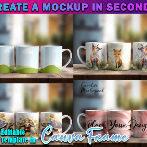 Canva Frame 15oz Mug Full Warp Mockup