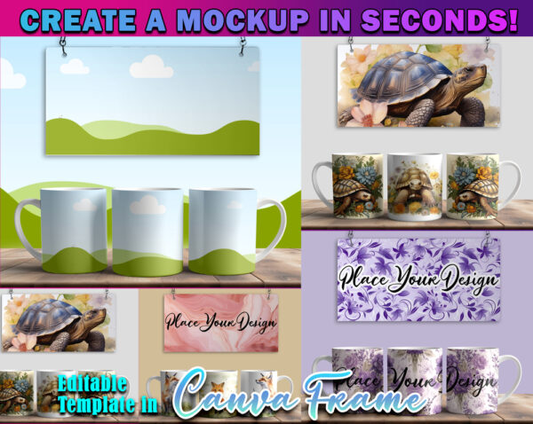 Canva Frame 15oz Mug Full Wrap Drag and Drop Mockup