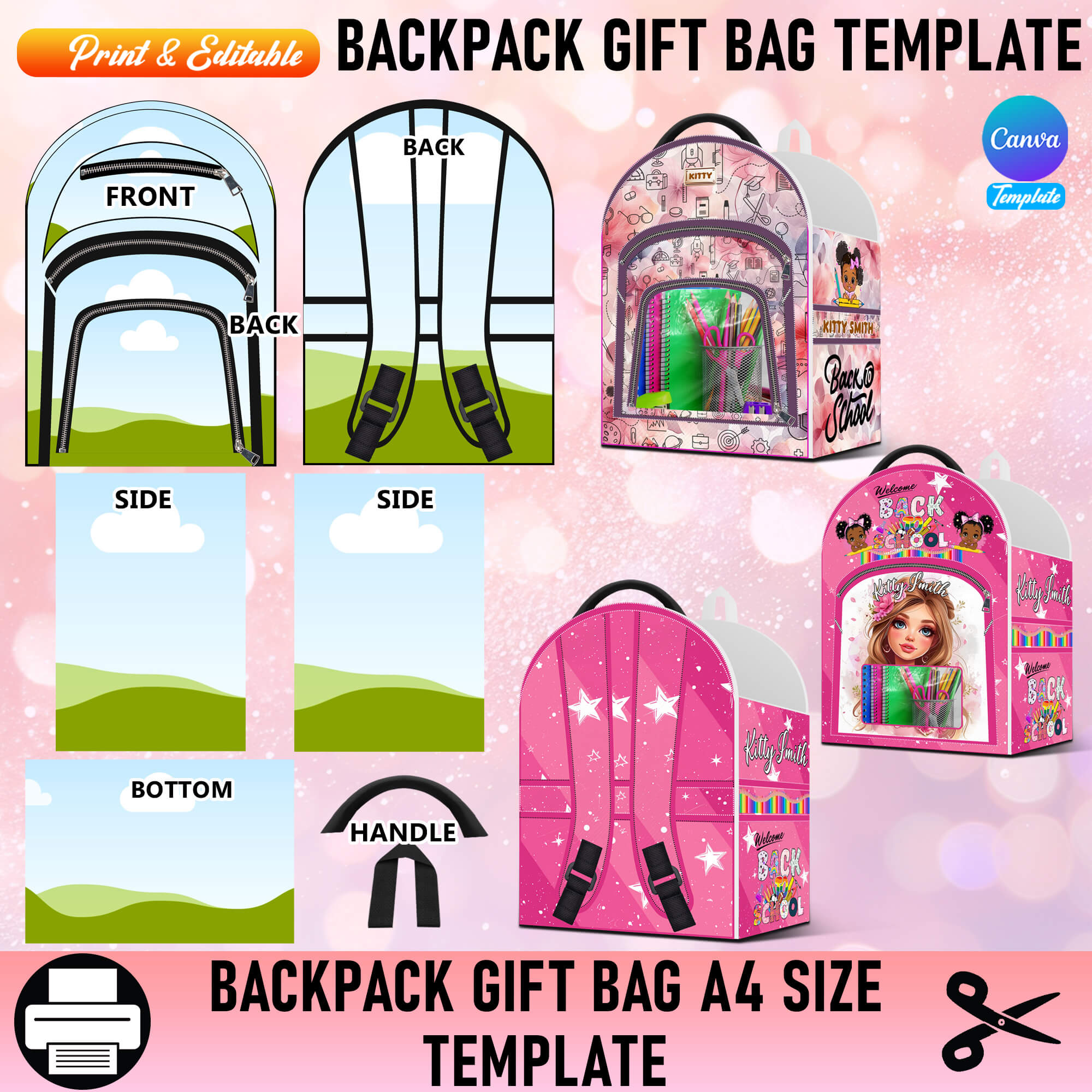 Backpack Gift Box Canva Template