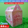 Canva Gable Box Template, Separate Part Canva Editable Party Favor Gift Box Template, How To Foam Board Craft, Video Tutorial Included - Image 2