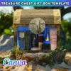 Treasure Chest Box Gift Box Canva Template, Foam Board Pirate Treasure Chest Gift Box, Luxury Gift Bag, Birthday DIY Gift Box Editable Canva - Image 3