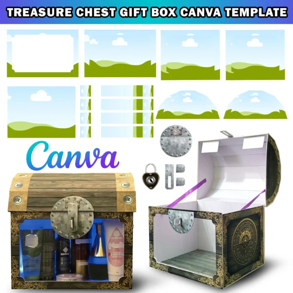 Treasure Chest Box Gift Box Canva Template