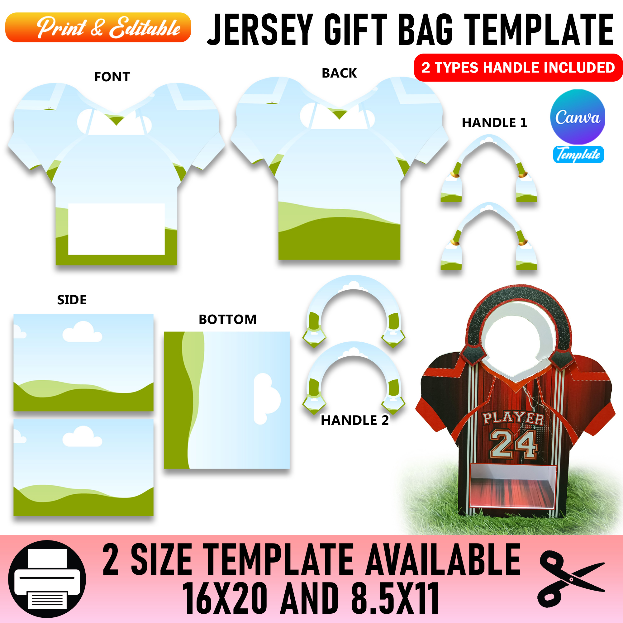 Football Jersey Gift Bag Template