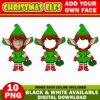 Christmas Add your Own Elf Photo Picture PNG Bundle, DIY Elf Yourself PNG, Elf Face Blank Christmas Craft for Kids Xmas Bulletin Board Decor - Image 4