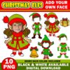 Christmas Add your Own Elf Photo Picture PNG Bundle