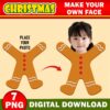 Gingerbread Add Your Own Photo Picture PNG Bundle, Christmas Add Photo Clipart Class Decor Bulletin Board, Decor - Image 4