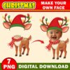 Christmas Add Your Own Photo Face, DIY Reindeer Yourself PNG Bundle,  Reindeer Face Blank, Xmas Craft for Kids, Xmas Bulletin Board Decor - Image 6