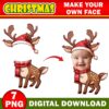 Christmas Add Your Own Photo Face, DIY Reindeer Yourself PNG Bundle,  Reindeer Face Blank, Xmas Craft for Kids, Xmas Bulletin Board Decor - Image 4