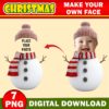 Christmas Snowman Add Your Own Photo Picture PNG Bundle, Cute Snowman, Booth Photo Clipart, Winter Class Decor Bulletin Board, Decor - Image 4