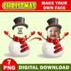 Christmas Snowman Add Your Own Photo Picture PNG Bundle, Cute Snowman, Booth Photo Clipart, Winter Class Decor Bulletin Board, Decor - Image 3