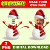 Christmas Snowman Add Your Own Photo Picture PNG Bundle, Cute Snowman, Booth Photo Clipart, Winter Class Decor Bulletin Board, Decor - Image 2