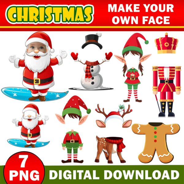 Christmas Add Your Own Photo Picture PNG Bundle