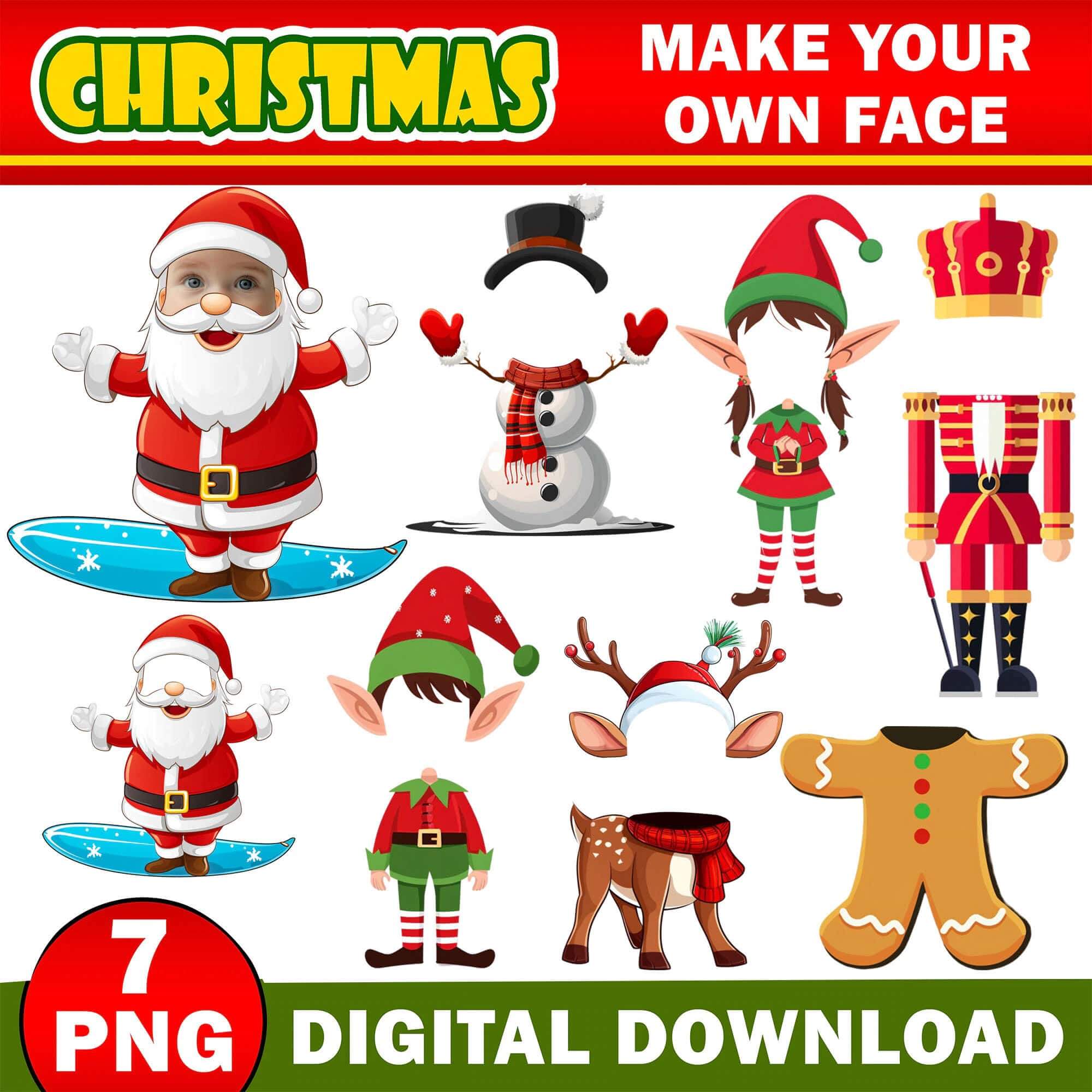 Christmas Add Your Own Photo Picture PNG Bundle