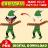 Christmas Add Your Own Photo Face, DIY Elf Yourself PNG Bundle,  Elf Face Blank, Christmas Craft for Kids, Xmas Bulletin Board Class Decor - Image 2