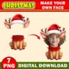 Christmas Add Your Own Photo Face, DIY Reindeer Yourself PNG Bundle,  Reindeer Face Blank, Xmas Craft for Kids, Xmas Bulletin Board Decor - Image 3