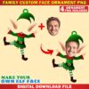 Christmas Add Your Own Personalized Family Funny Elf Photo Ornament, DIY Elf Yourself PNG Bundle, Elf Face Blank, Xmas Ornament & Decor - Image 5