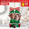 Christmas Add Your Own Personalized Couple Funny Elf Photo Ornament, DIY Elf Yourself PNG Bundle, Elf Face Blank, Xmas Ornament & Decor - Image 2
