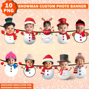 Add Your Own Snowman Custom Photo Face Banner