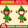Christmas Add Your Own Photo Face, DIY Elf Yourself PNG Bundle,  Elf Face Blank, Christmas Craft for Kids, Xmas Bulletin Board Class Decor - Image 5