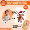 Add Your Own Custom Reindeer Photo Face Banner, DIY Reindeer Yourself Photo Banner Banner For Kids Reindeer Face Blank Xmas Party Decoration - Image 6