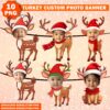 Add Your Own Custom Reindeer Photo Face Banner, DIY Reindeer Yourself Photo Banner Banner For Kids Reindeer Face Blank Xmas Party Decoration - Image 5