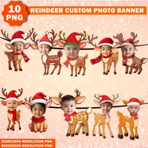Add Your Own Custom Reindeer Photo Face Banner