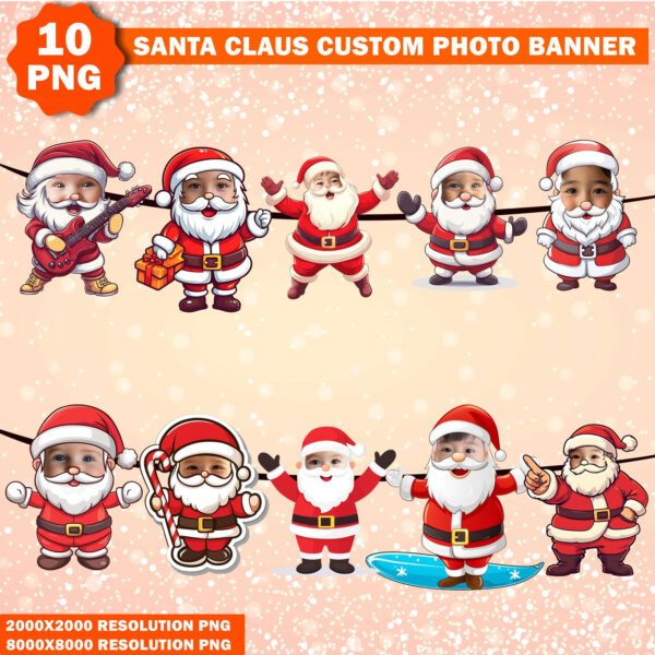 Add Your Own Custom Santa Photo Face Banner