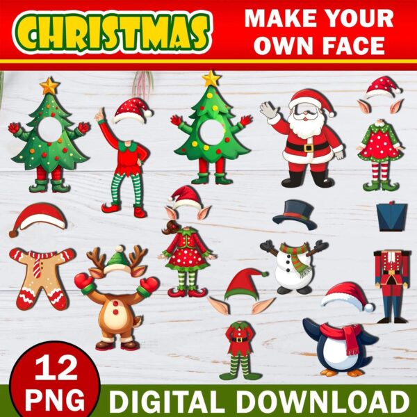 Christmas Add Your Own Photo Face Mega Bundle