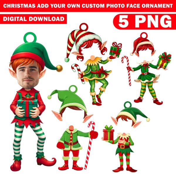 DIY Christmas Add Your Own Custom Photo Face Ornament