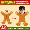 10x Christmas Add Your Own Photo Face Bundle, DIY Gingerbread Yourself PNG, Gingerbread Face Blank, Xmas Office Decor - Image 3