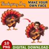 10x Thanksgiving Add Your Own Face, DIY Turkey Yourself PNG Bundle, Turkey Face Blank Thanksgiving Craft for Kids Bulletin Board Class Decor - Image 2