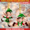 Christmas Add Your Own Personalized Family Funny Elf Photo Ornament, DIY Elf Yourself PNG Bundle, Elf Face Blank, Xmas Ornament & Decor - Image 2