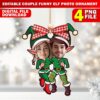 Christmas Add Your Own Personalized Couple Funny Elf Photo Ornament, DIY Elf Yourself PNG Bundle, Elf Face Blank, Xmas Ornament & Decor - Image 4
