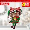 Christmas Add Your Own Personalized Couple Funny Elf Photo Ornament, DIY Elf Yourself PNG Bundle, Elf Face Blank, Xmas Ornament & Decor - Image 3