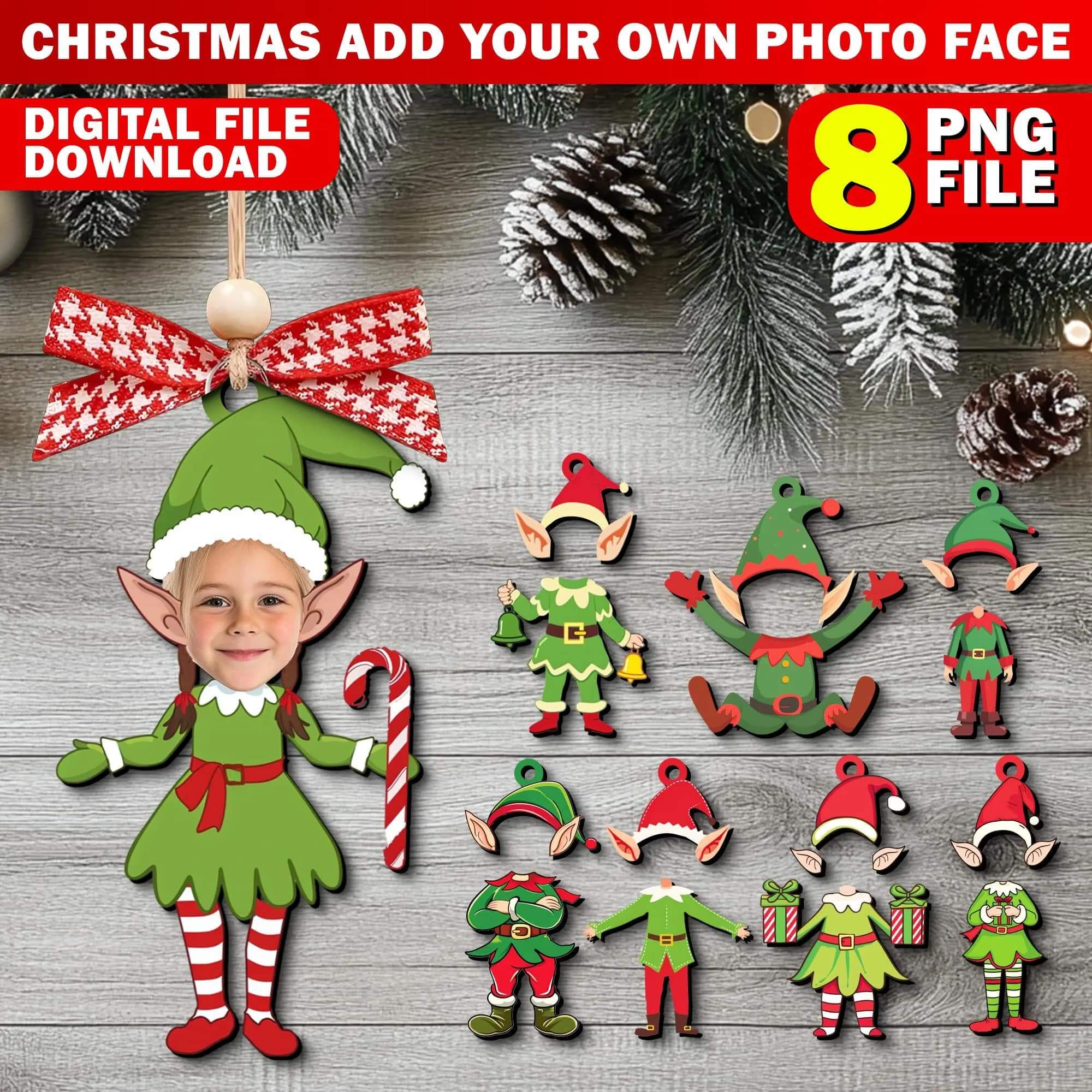 Christmas Add Your Own Photo Face Ornament