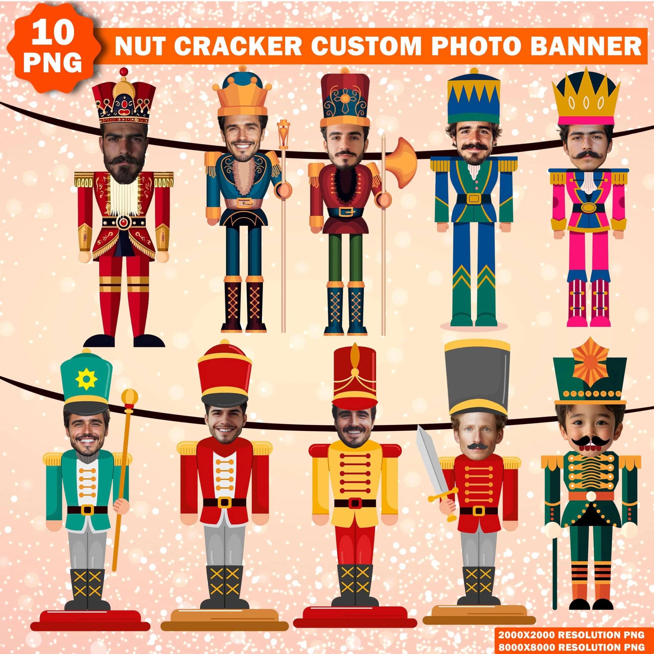 Add Your Own Custom Photo Face Banner Nutcracker