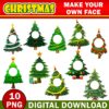 Christmas Add Your Own Photo Face, DIY Christmas Tree Yourself PNG Bundle, Christmas Tree Face Blank, Christmas Craft for Kids, Xmas Decor - Image 3
