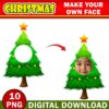 Christmas Add Your Own Photo Face, DIY Christmas Tree Yourself PNG Bundle, Christmas Tree Face Blank, Christmas Craft for Kids, Xmas Decor - Image 2