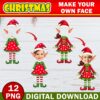 Christmas Add Your Own Photo Face Mega Bundle, DIY Elf, Santa Reindeer, Snowman Yourself PNG Bundle,  Elf Face Blank Kids Xmas Craft & Decor - Image 4