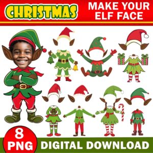 Afro American DIY Elf Yourself PNG Bundle